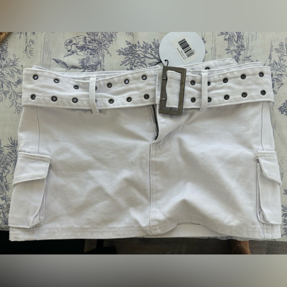 Princess Polly Iconic Cargo Mini Skirt White